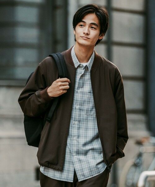 green label relaxing/グリーンレーベル リラクシング FREELITCH リブ ブルゾン -ストレッチ- DK. BROWN S green label relaxing/グリーンレーベル リラクシング FREELITCH リブ ブルゾン -ストレッチ- DK. BROWN S