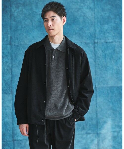 green label relaxing / グリーンレーベル リラクシング その他アウター | コーデュロイ コーチ ジャケット -ストレッチ-(BLACK)