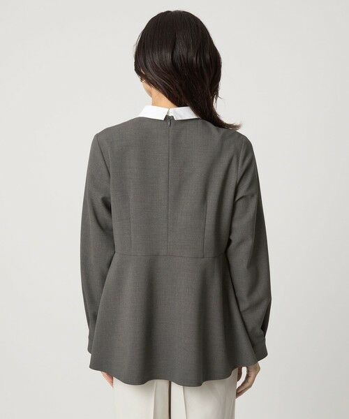 green label relaxing / グリーンレーベル リラクシング シャツ・ブラウス | ソフトジョーゼット 襟付き ペプラム プルオーバー マシンウォッシャブル ストレッチ | 詳細7