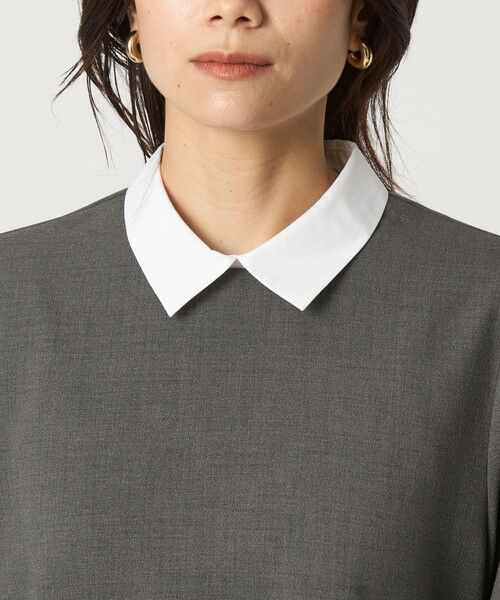 green label relaxing / グリーンレーベル リラクシング シャツ・ブラウス | ソフトジョーゼット 襟付き ペプラム プルオーバー マシンウォッシャブル ストレッチ | 詳細8