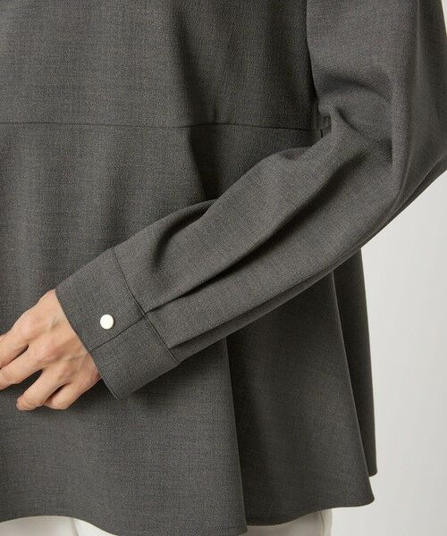 green label relaxing / グリーンレーベル リラクシング シャツ・ブラウス | ソフトジョーゼット 襟付き ペプラム プルオーバー マシンウォッシャブル ストレッチ | 詳細10