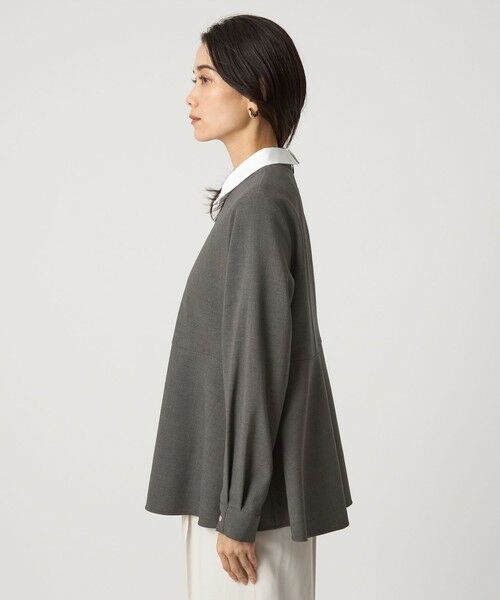 green label relaxing / グリーンレーベル リラクシング シャツ・ブラウス | ソフトジョーゼット 襟付き ペプラム プルオーバー マシンウォッシャブル ストレッチ | 詳細6