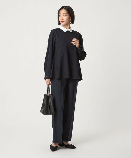 green label relaxing / グリーンレーベル リラクシング シャツ・ブラウス | ソフトジョーゼット 襟付き ペプラム プルオーバー マシンウォッシャブル ストレッチ | 詳細15