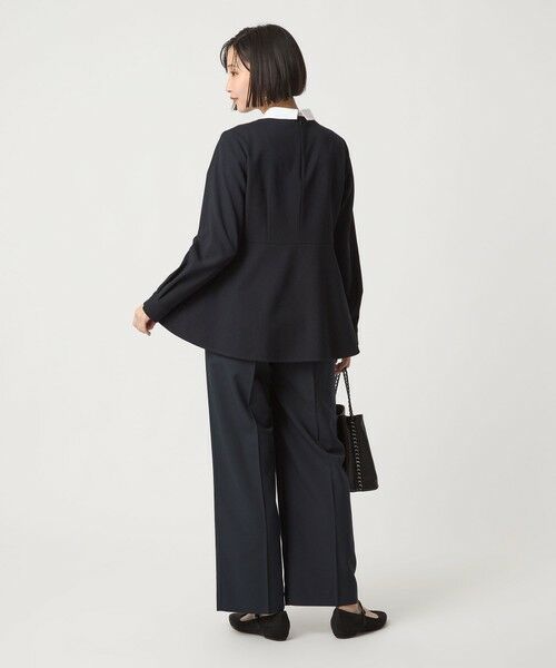 green label relaxing / グリーンレーベル リラクシング シャツ・ブラウス | ソフトジョーゼット 襟付き ペプラム プルオーバー マシンウォッシャブル ストレッチ | 詳細16