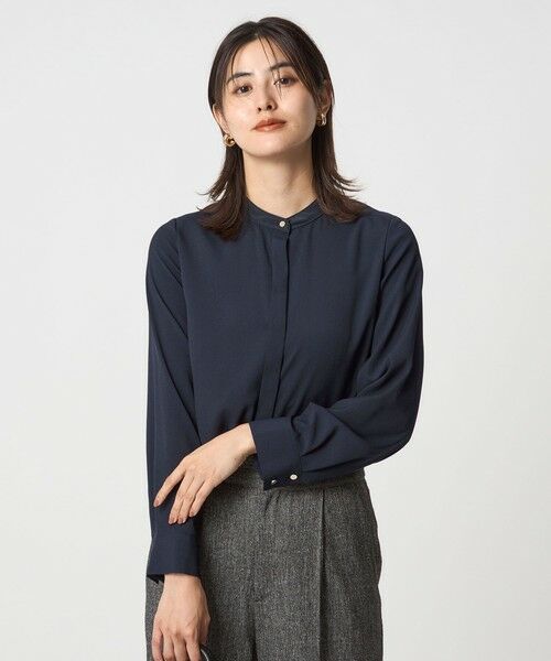 green label relaxing/グリーンレーベル リラクシング バイカラー ブラウス NAVY FREE green label relaxing/グリーンレーベル リラクシング バイカラー ブラウス NAVY FREE
