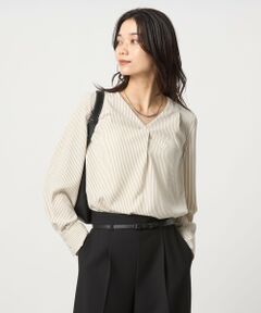 green label relaxing / グリーンレーベル リラクシング シャツ・ブラウス | 肩タック Vネック ブラウス マシンウォッシャブル UVカット