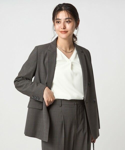 green label relaxing / グリーンレーベル リラクシング シャツ・ブラウス | 肩タック Vネック ブラウス マシンウォッシャブル UVカット | 詳細3