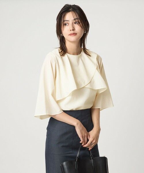 セール】 ケープ ブラウス 7分袖 （シャツ・ブラウス）｜green