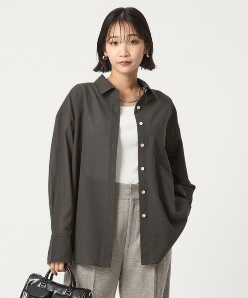 green label relaxing / グリーンレーベル リラクシング シャツ・ブラウス | ［size SHORTあり］ウール混ボイル シャツ -ウォッシャブル- | 詳細1