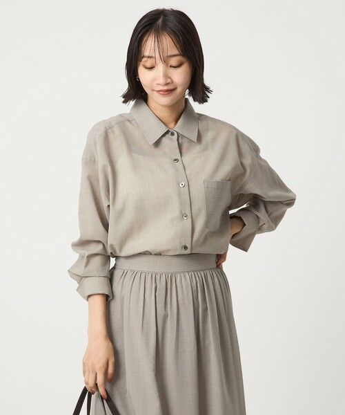 green label relaxing / グリーンレーベル リラクシング シャツ・ブラウス | ［size SHORTあり］ウール混ボイル シャツ -ウォッシャブル- | 詳細10