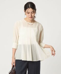 green label relaxing / グリーンレーベル リラクシング シャツ・ブラウス | ナローペプラム 7分袖 ブラウス