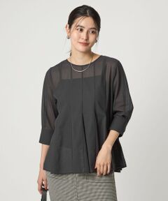 green label relaxing / グリーンレーベル リラクシング シャツ・ブラウス | ナローペプラム 7分袖 ブラウス