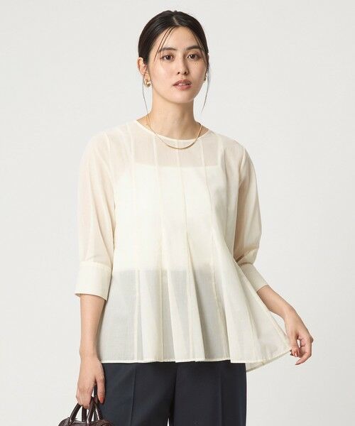 green label relaxing / グリーンレーベル リラクシング シャツ・ブラウス | ナローペプラム 7分袖 ブラウス | 詳細1