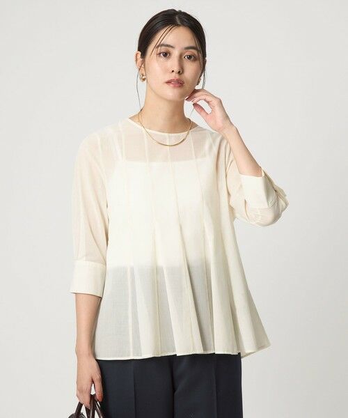 green label relaxing / グリーンレーベル リラクシング シャツ・ブラウス | ナローペプラム 7分袖 ブラウス | 詳細2