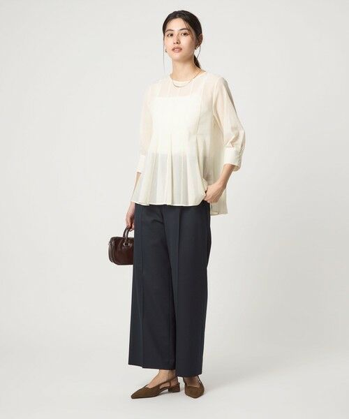 green label relaxing / グリーンレーベル リラクシング シャツ・ブラウス | ナローペプラム 7分袖 ブラウス | 詳細4