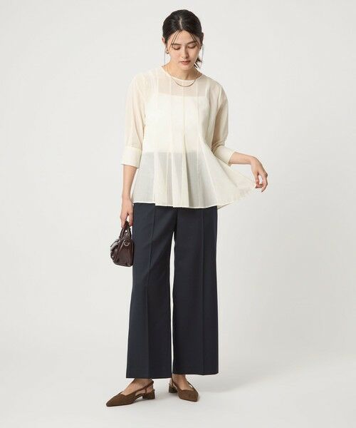 green label relaxing / グリーンレーベル リラクシング シャツ・ブラウス | ナローペプラム 7分袖 ブラウス | 詳細5