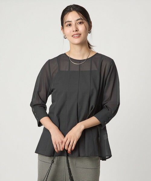 green label relaxing / グリーンレーベル リラクシング シャツ・ブラウス | ナローペプラム 7分袖 ブラウス | 詳細12