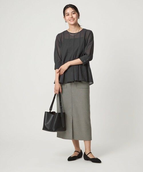 green label relaxing / グリーンレーベル リラクシング シャツ・ブラウス | ナローペプラム 7分袖 ブラウス | 詳細15