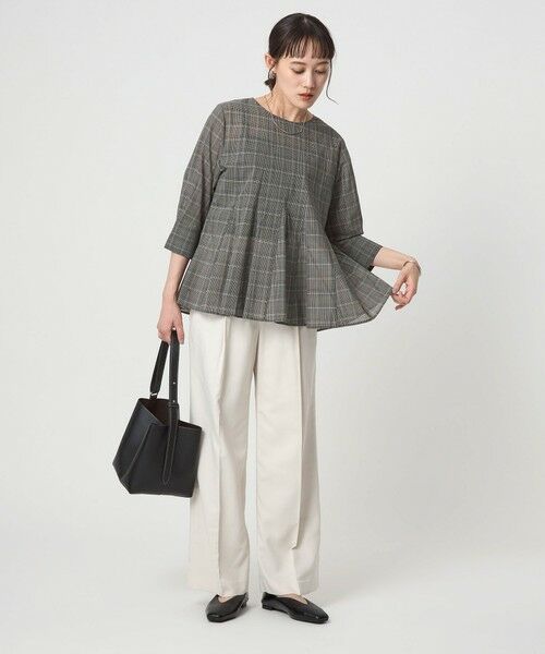 green label relaxing / グリーンレーベル リラクシング シャツ・ブラウス | ナローペプラム 7分袖 ブラウス | 詳細25