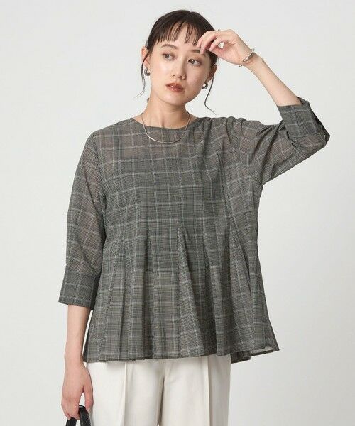 green label relaxing/グリーンレーベル リラクシング ナローペプラム 7分袖 ブラウス その他1 FREE