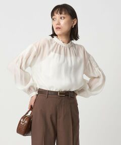 green label relaxing / グリーンレーベル リラクシング シャツ・ブラウス | シアー 襟フリル ブラウス