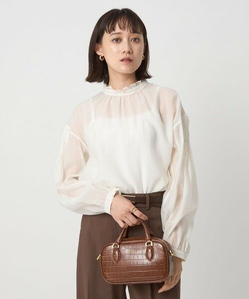 green label relaxing / グリーンレーベル リラクシング シャツ・ブラウス | シアー 襟フリル ブラウス | 詳細1