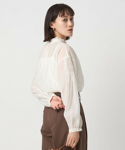 green label relaxing / グリーンレーベル リラクシング シャツ・ブラウス | シアー 襟フリル ブラウス | 詳細2