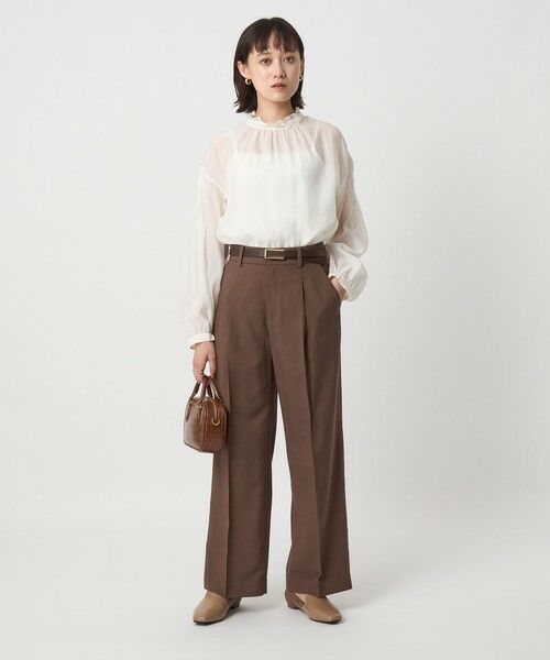 green label relaxing / グリーンレーベル リラクシング シャツ・ブラウス | シアー 襟フリル ブラウス | 詳細3