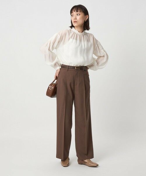 green label relaxing / グリーンレーベル リラクシング シャツ・ブラウス | シアー 襟フリル ブラウス | 詳細4