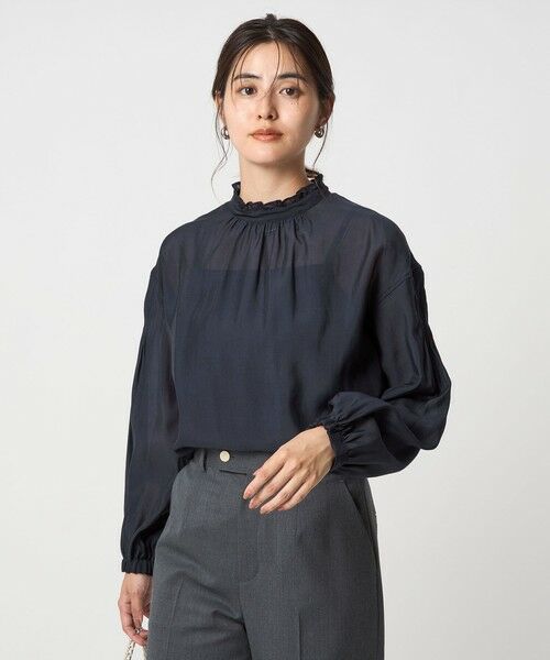 green label relaxing / グリーンレーベル リラクシング シャツ・ブラウス | シアー 襟フリル ブラウス | 詳細6