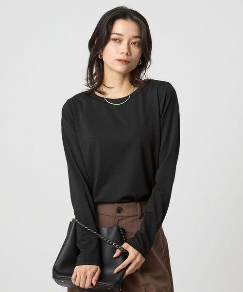 green label relaxing/グリーンレーベル リラクシング テンジク ラメ ロングスリーブ カットソー BLACK FREE green label relaxing/グリーンレーベル リラクシング テンジク ラメ ロングスリーブ カットソー BLACK FREE
