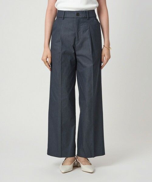 green label relaxing / グリーンレーベル リラクシング スラックス・ドレスパンツ | ［size SHORT/TALLあり］キチントボトムス カバー ワイド パンツ シャンブレー | 詳細6