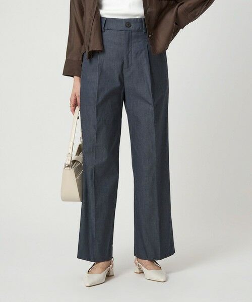 green label relaxing/グリーンレーベル リラクシング ［size SHORT/TALLあり］キチントボトムス カバー ワイド パンツ シャンブレー その他1 L(40)