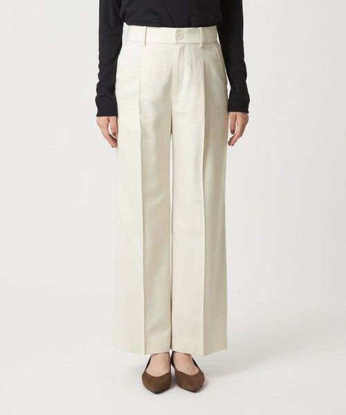 green label relaxing / グリーンレーベル リラクシング スラックス・ドレスパンツ | ［size SHORT/TALLあり］キチントボトムス カバー ワイド パンツ オフホワイト | 詳細14