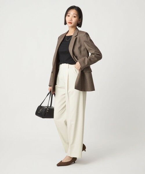 green label relaxing / グリーンレーベル リラクシング スラックス・ドレスパンツ | ［size SHORT/TALLあり］キチントボトムス カバー ワイド パンツ オフホワイト | 詳細8