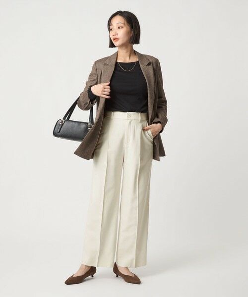 green label relaxing / グリーンレーベル リラクシング スラックス・ドレスパンツ | ［size SHORT/TALLあり］キチントボトムス カバー ワイド パンツ オフホワイト | 詳細9