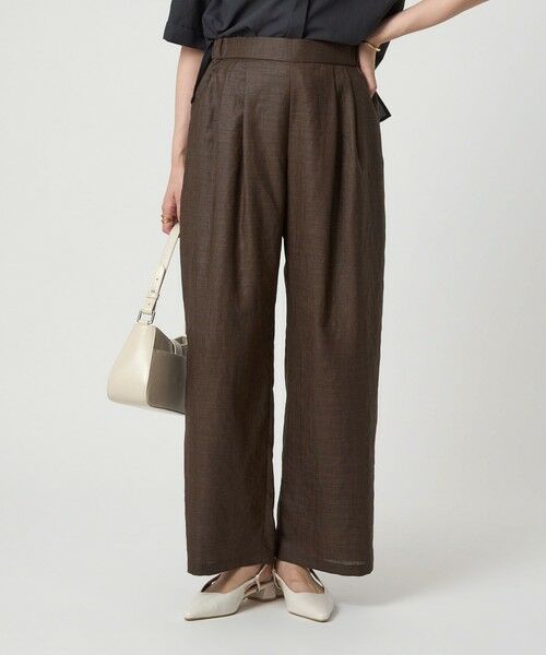 green label relaxing/グリーンレーベル リラクシング ライト エアリー パンツ DK. BROWN M(38)