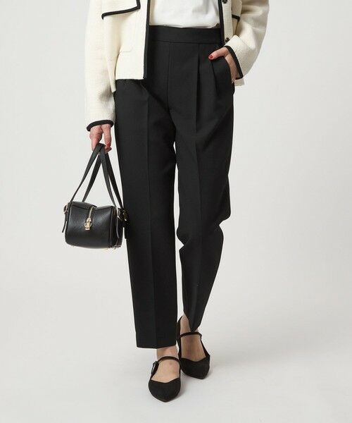 green label relaxing / グリーンレーベル リラクシング スラックス・ドレスパンツ | ［size SHORT/TALLあり］ダブルクロス テーパード パンツ ウォッシャブル ストレッチ | 詳細1