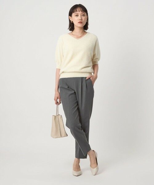 green label relaxing / グリーンレーベル リラクシング スラックス・ドレスパンツ | ［size SHORT/TALLあり］ダブルクロス テーパード パンツ ウォッシャブル ストレッチ | 詳細6