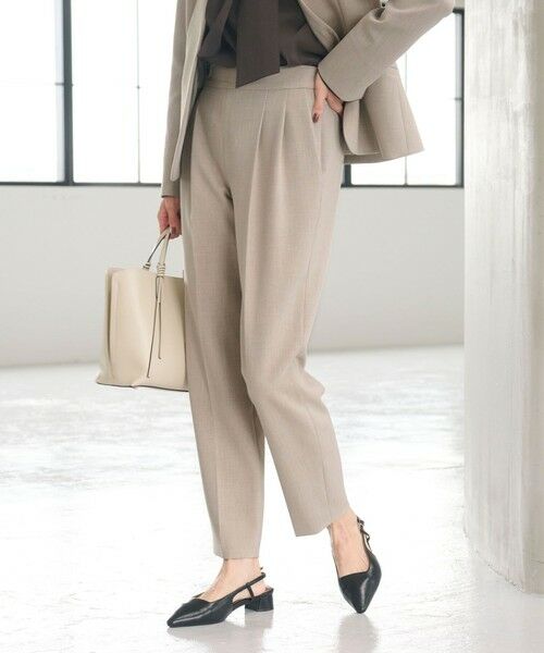 green label relaxing / グリーンレーベル リラクシング スラックス・ドレスパンツ | ［size SHORT/TALLあり］ダブルクロス テーパード パンツ ウォッシャブル ストレッチ | 詳細10