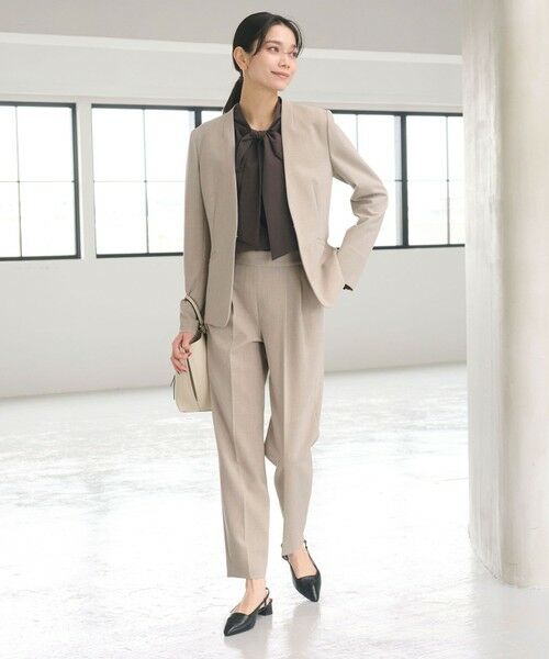 green label relaxing / グリーンレーベル リラクシング スラックス・ドレスパンツ | ［size SHORT/TALLあり］ダブルクロス テーパード パンツ ウォッシャブル ストレッチ | 詳細12