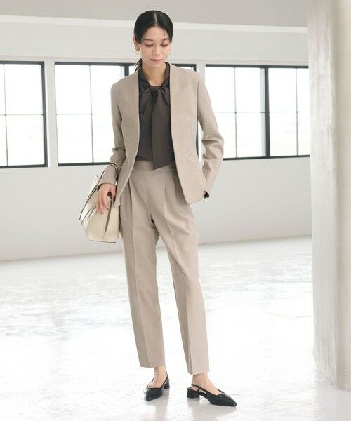 green label relaxing / グリーンレーベル リラクシング スラックス・ドレスパンツ | ［size SHORT/TALLあり］ダブルクロス テーパード パンツ ウォッシャブル ストレッチ | 詳細13