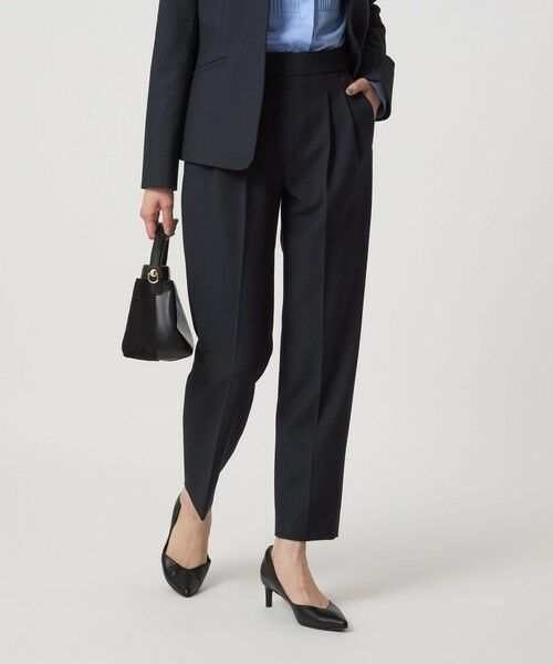 green label relaxing / グリーンレーベル リラクシング スラックス・ドレスパンツ | ［size SHORT/TALLあり］ダブルクロス テーパード パンツ ウォッシャブル ストレッチ | 詳細21