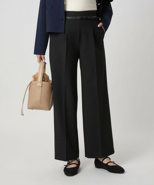 green label relaxing / グリーンレーベル リラクシング スラックス・ドレスパンツ | ［size SHORT/TALLあり］ダブルクロス ワイド パンツ ウォッシャブル ストレッチ | 詳細1