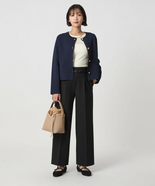 green label relaxing / グリーンレーベル リラクシング スラックス・ドレスパンツ | ［size SHORT/TALLあり］ダブルクロス ワイド パンツ ウォッシャブル ストレッチ | 詳細2