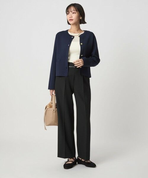 green label relaxing / グリーンレーベル リラクシング スラックス・ドレスパンツ | ［size SHORT/TALLあり］ダブルクロス ワイド パンツ ウォッシャブル ストレッチ | 詳細3