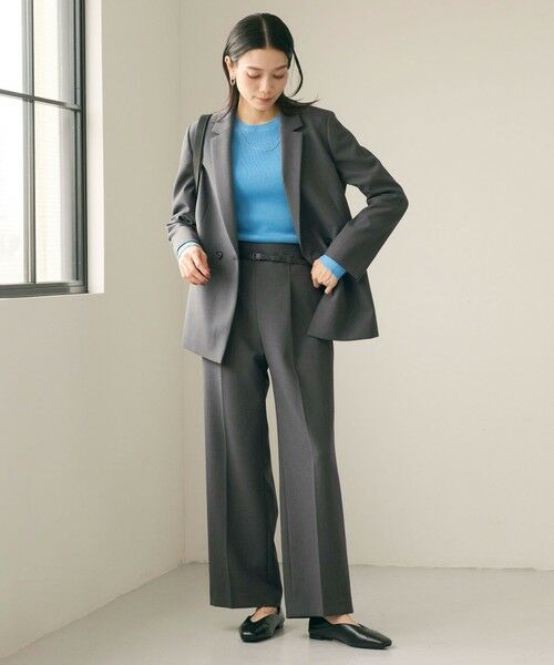 green label relaxing / グリーンレーベル リラクシング スラックス・ドレスパンツ | ［size SHORT/TALLあり］ダブルクロス ワイド パンツ ウォッシャブル ストレッチ | 詳細6