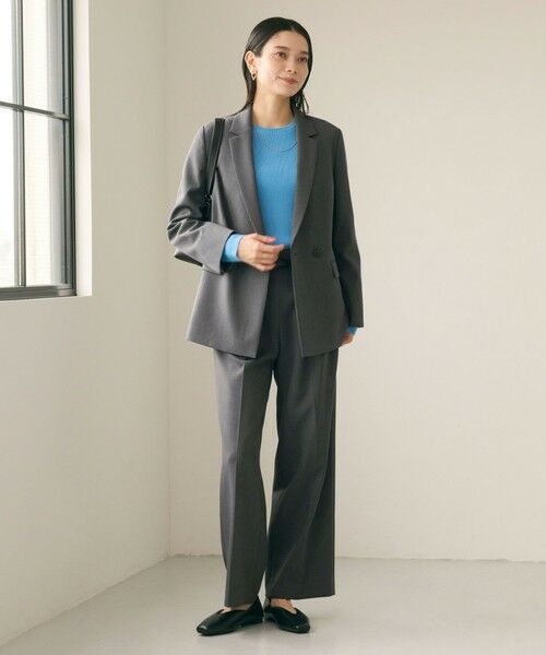 green label relaxing / グリーンレーベル リラクシング スラックス・ドレスパンツ | ［size SHORT/TALLあり］ダブルクロス ワイド パンツ ウォッシャブル ストレッチ | 詳細8