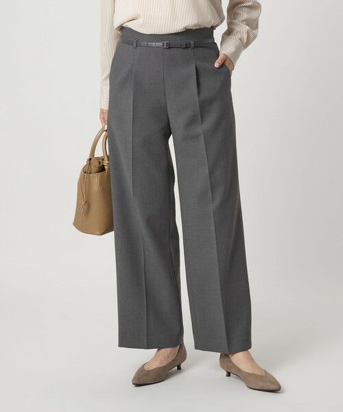 green label relaxing / グリーンレーベル リラクシング スラックス・ドレスパンツ | ［size SHORT/TALLあり］ダブルクロス ワイド パンツ ウォッシャブル ストレッチ | 詳細12