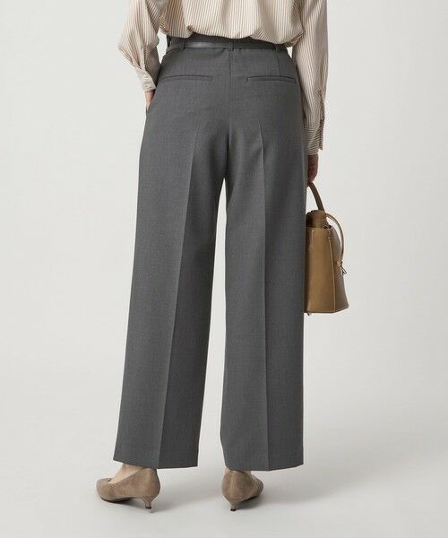 green label relaxing / グリーンレーベル リラクシング スラックス・ドレスパンツ | ［size SHORT/TALLあり］ダブルクロス ワイド パンツ ウォッシャブル ストレッチ | 詳細13